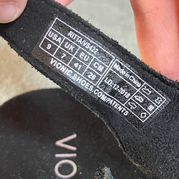 Vionic Palm Ritta Sandals Women's Size 9/41 Black Suede Strappy Gladiator Comfy - Picture 6 of 8